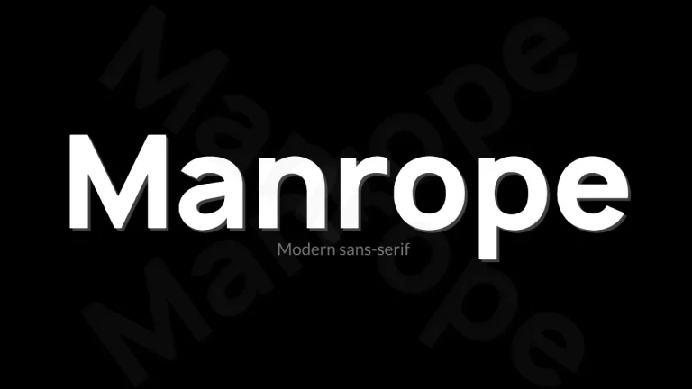 Manrope Font